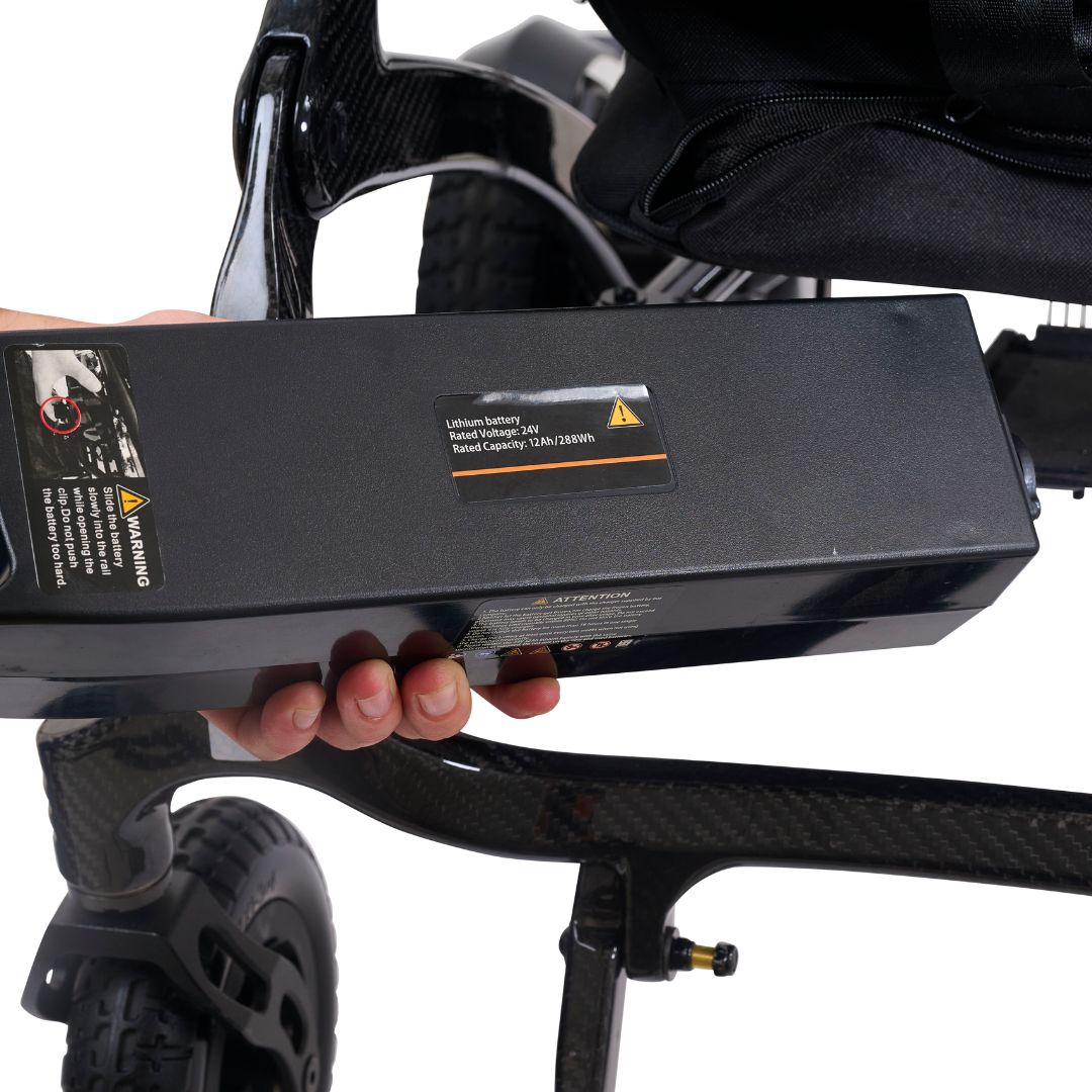 Cricket power wheelchair rear wheels and frame