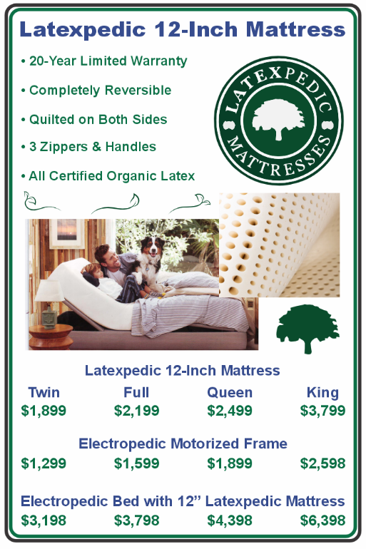Phoenix The Ultimate 12-Inch Natural & Organic Latex Mattress by Latexpedic