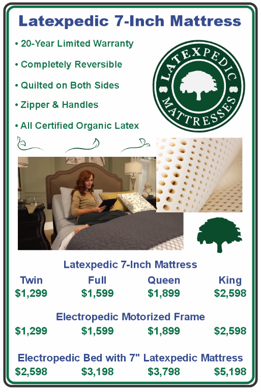 Phoenix The 7-Inch Natural & Organic Latex Mattress by Latexpedic