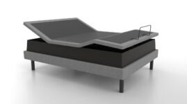 Ascend Bed adjustable base by Ergomotion shown articulated with head and foot raised