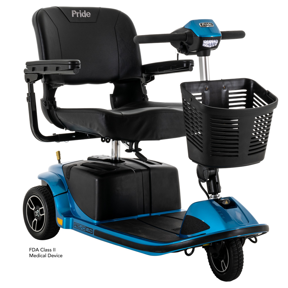 Pride Revo 2.0 3-Wheel electric mobility scooter at The Jazzy Store by Electropedic, Phoenix