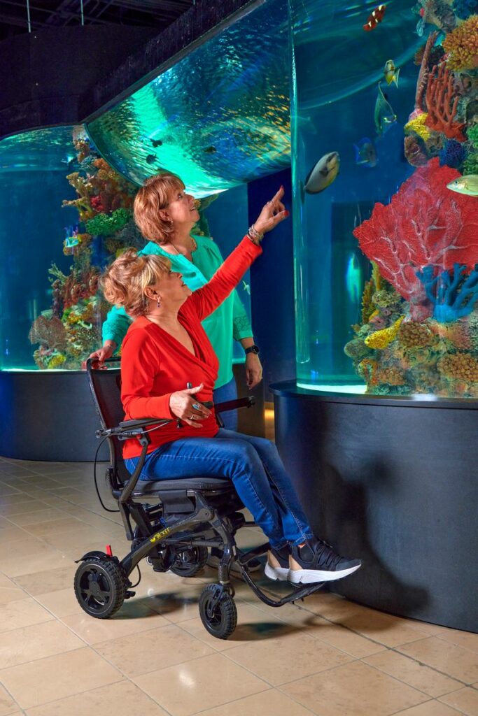 Cricket folding electric wheelchair lifestyle photo
