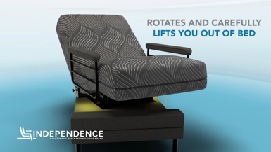 Customatic Independence bed in the sit position