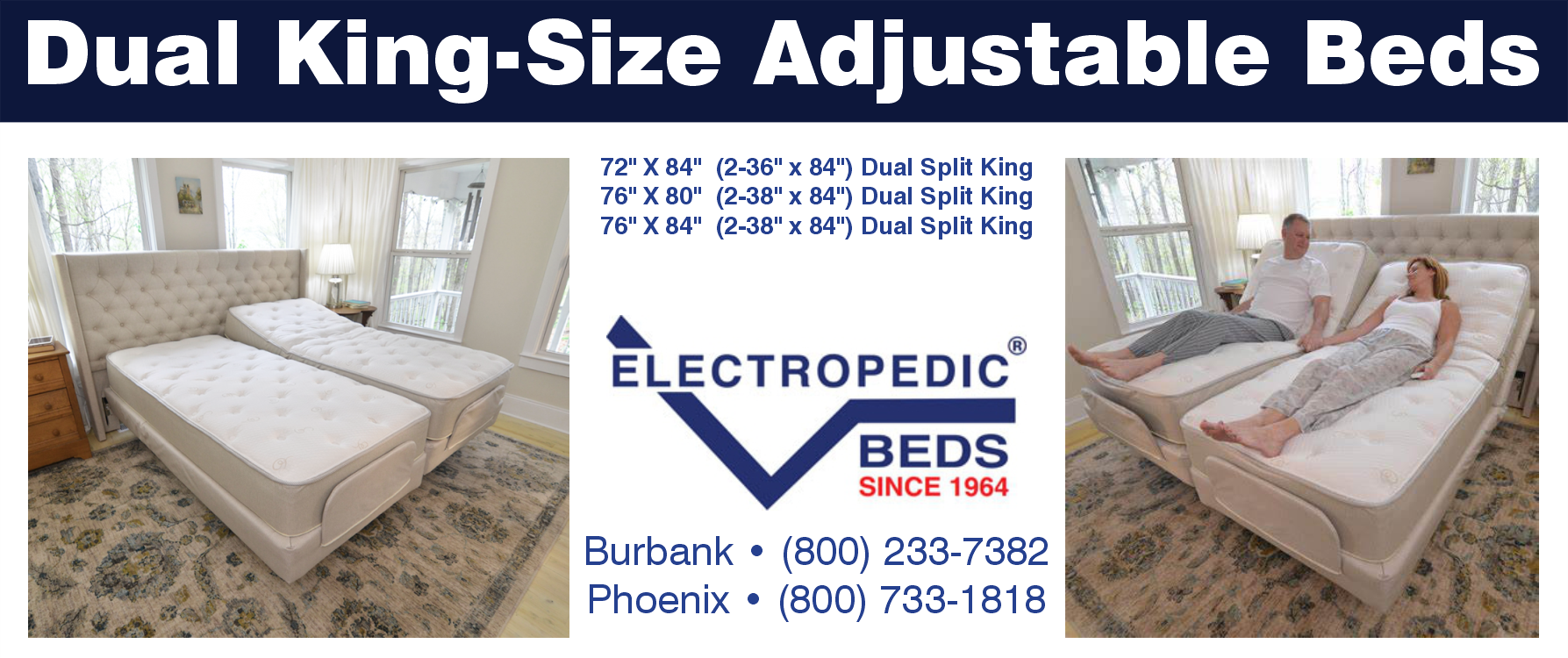 Split Dual Kingsize electric adjustable beds