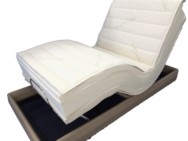 Organic latex mattress on an adjustable bed