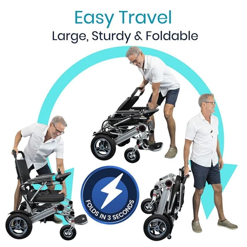 Folds easily just like a lawn chair Los Angeles Jazzy Air 2, Electric Wheelchair, Power Chairs, Jazzy Carbon, Go Go Chair, Folding Wheelchair