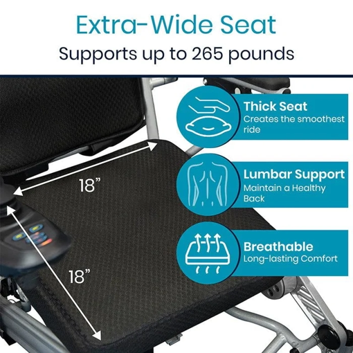 Extra wide Comfort Seat Los Angeles Jazzy Air 2, Electric Wheelchair, Power Chairs, Jazzy Carbon, Go Go Chair, Folding Wheelchair