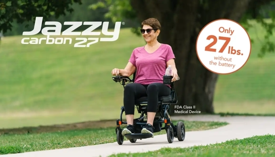 Pride Jazzy Carbon 27 Premium Folding Wheelchair Los Angeles Jazzy Air 2, Electric Wheelchair, Power Chairs, Jazzy Carbon, Go Go Chair, Folding Wheelchair