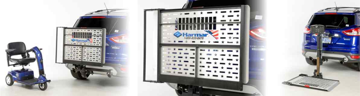 Harmar AL100 electric scooter lift for SUV