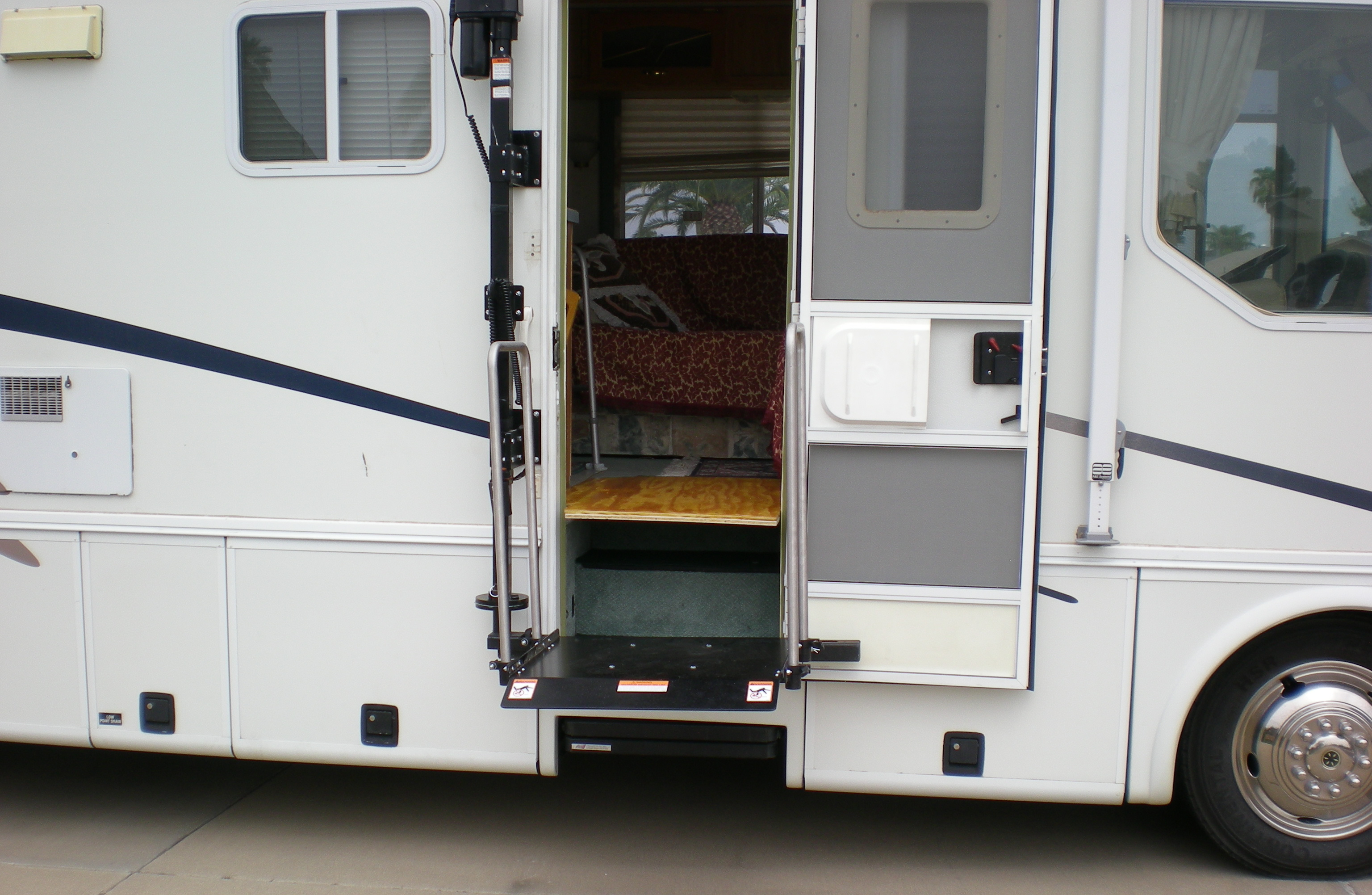 Scooter lift on a motorhome