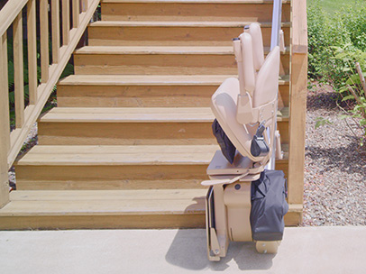 The Bruno SRE2010E  outside outdoor exterior stairlift